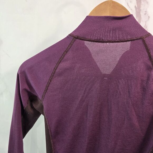 Patagonia Shirt Womens XS Burgundy Active Quarter Zip Long Sleeve Crop - Picture 6 of 11